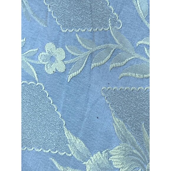 Jacquard Tablecloth Heavy Green Satin Cotton Fabric Stash Repurpose 87x95" - Picture 4 of 8